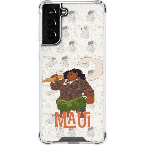 Disney Princess Moana Maui Pattern Galaxy S21 FE Clear Case